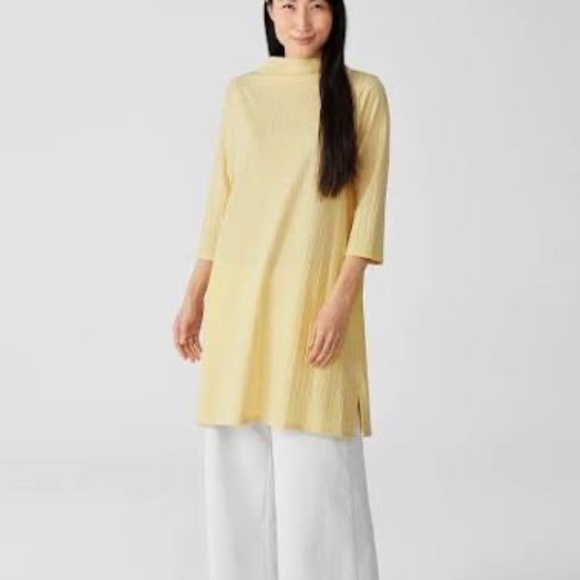 EILEEN FISHER Washable Stretch Rib Funnel Neck Dress XXS - Picture 1 of 7